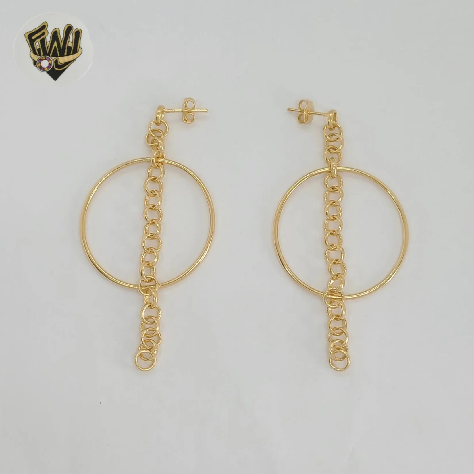 (1-1221-2) Gold Laminate - Long Rolo Earrings - BGF