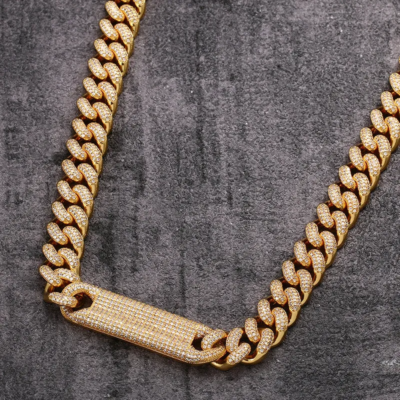 12mm Box Clasp Iced Out Cuban Chain