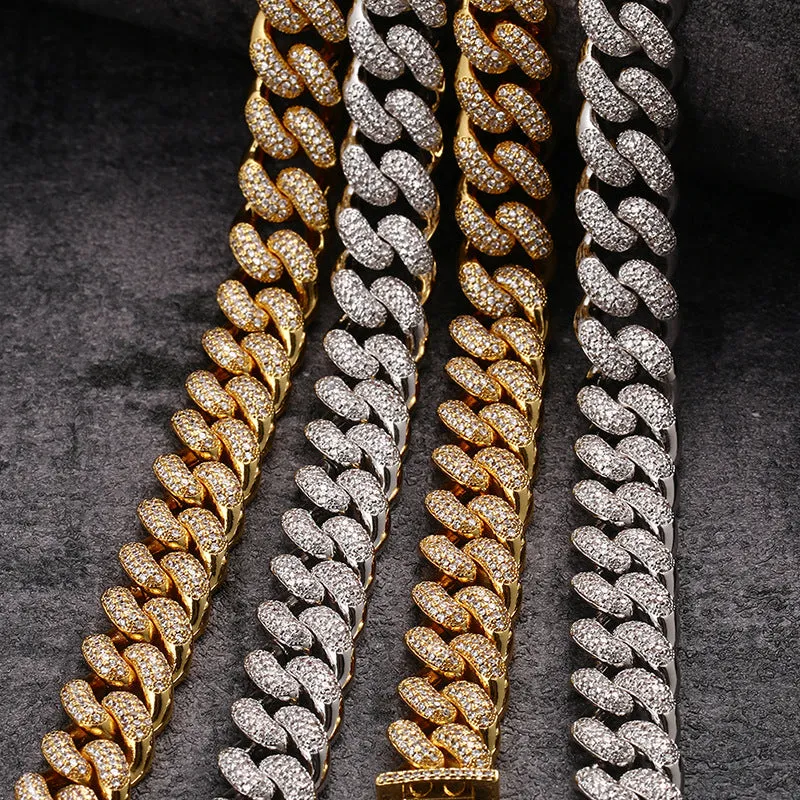 12mm Box Clasp Iced Out Cuban Chain