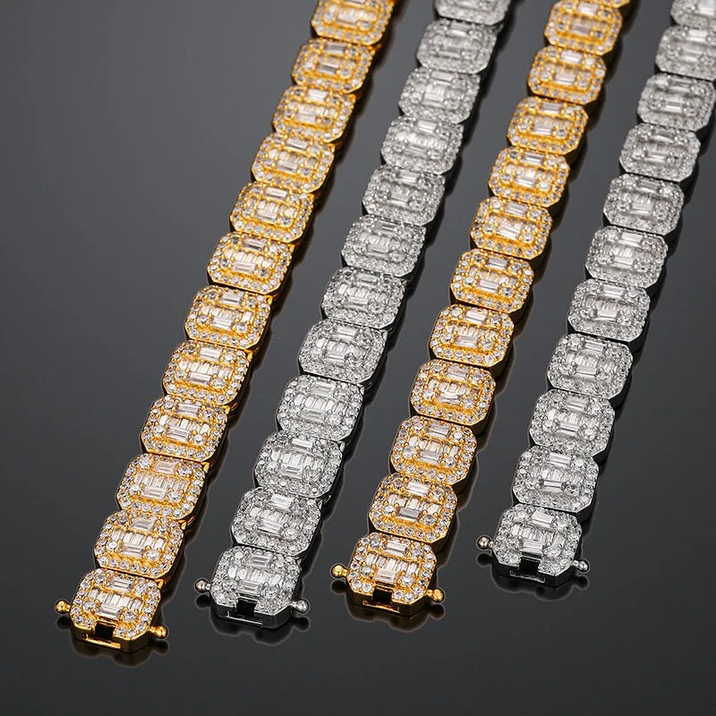 12mm ICED OUT BIG SQUARE TENNIS Chain/Bracelet