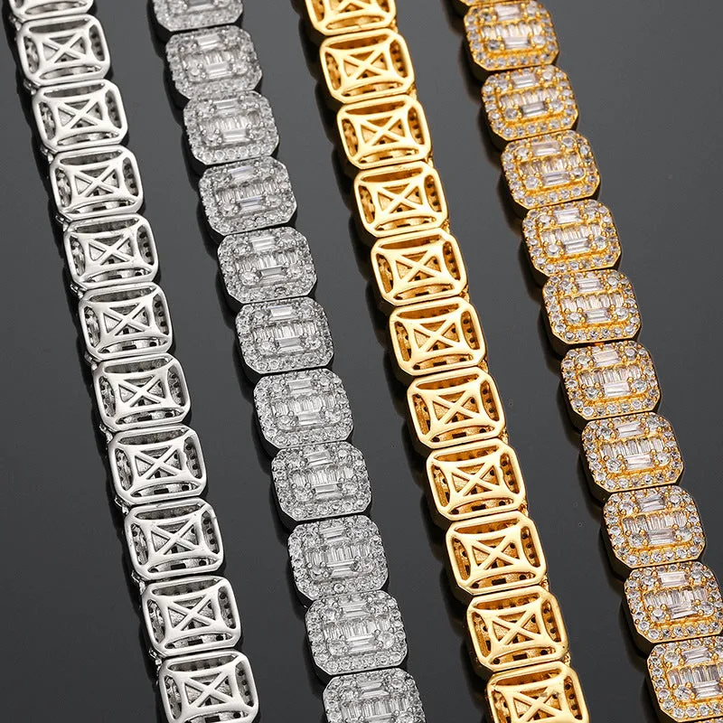 12mm ICED OUT BIG SQUARE TENNIS Chain/Bracelet