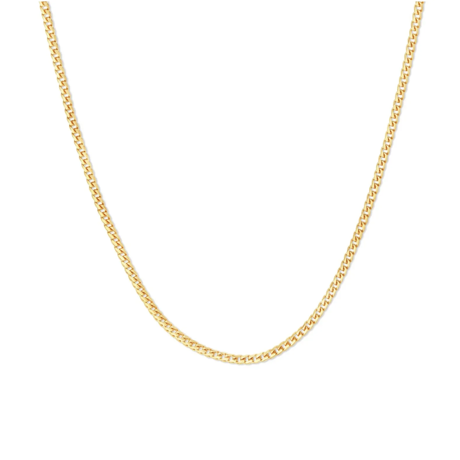 14K Gold Small Franco Diamond Cut Necklace 1.5mm