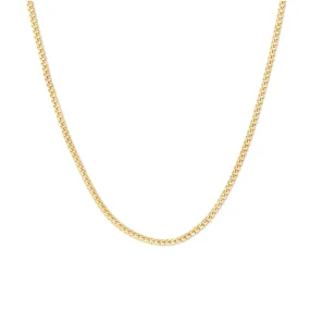 14K Gold Small Franco Diamond Cut Necklace 1.5mm