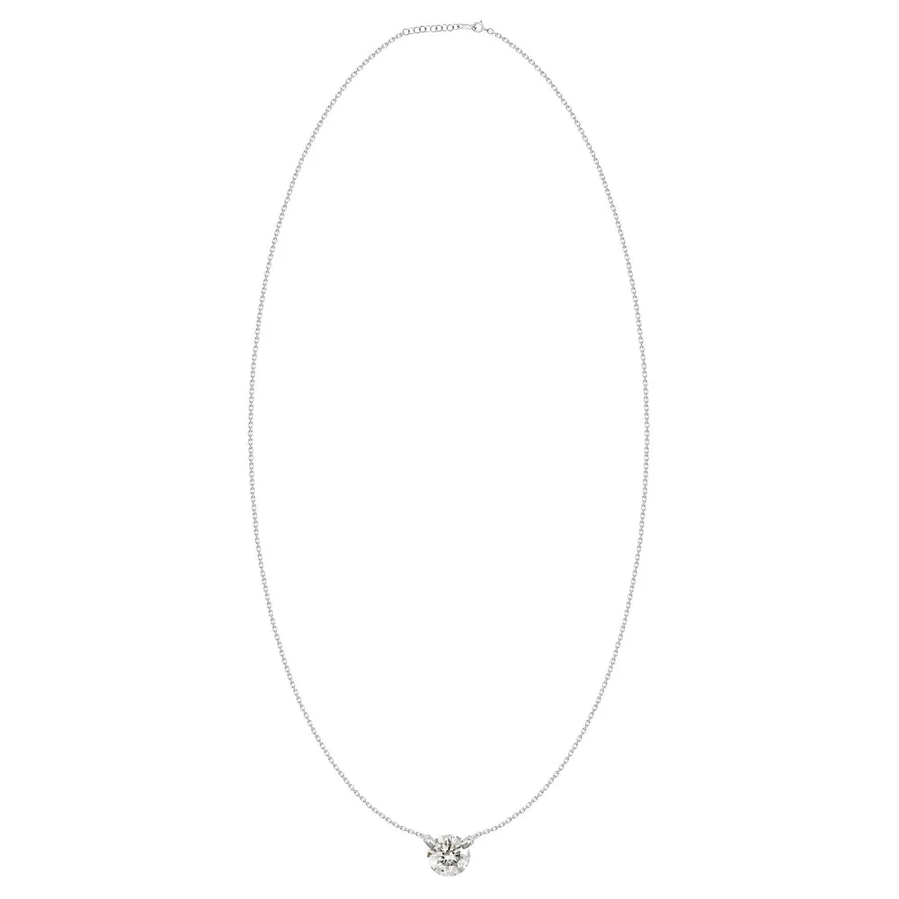 18k Gold Diamond Solitaire Pendant Necklace