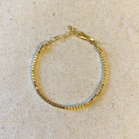 18k Gold Filled 2.0 mm Box Chain Bracelet