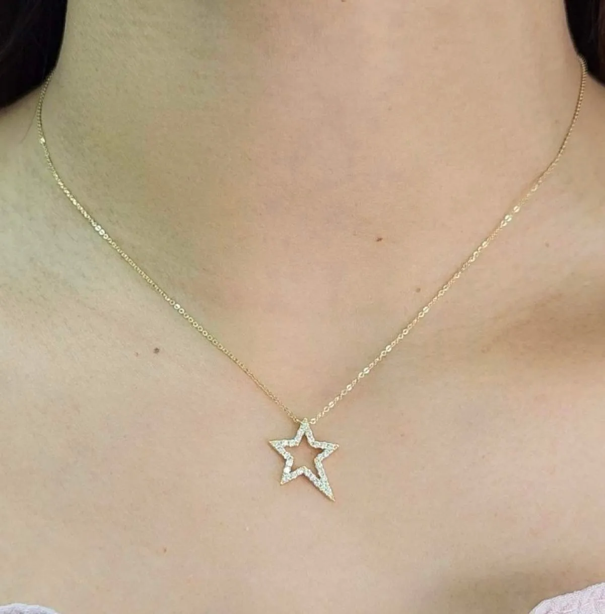 .20ct Star Diamond Necklace 14K Gold