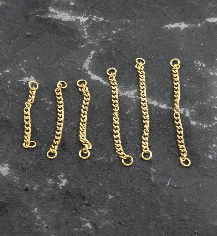 24kt Gold PVD Curb Titanium Nose & Cartilage Piercing Chain