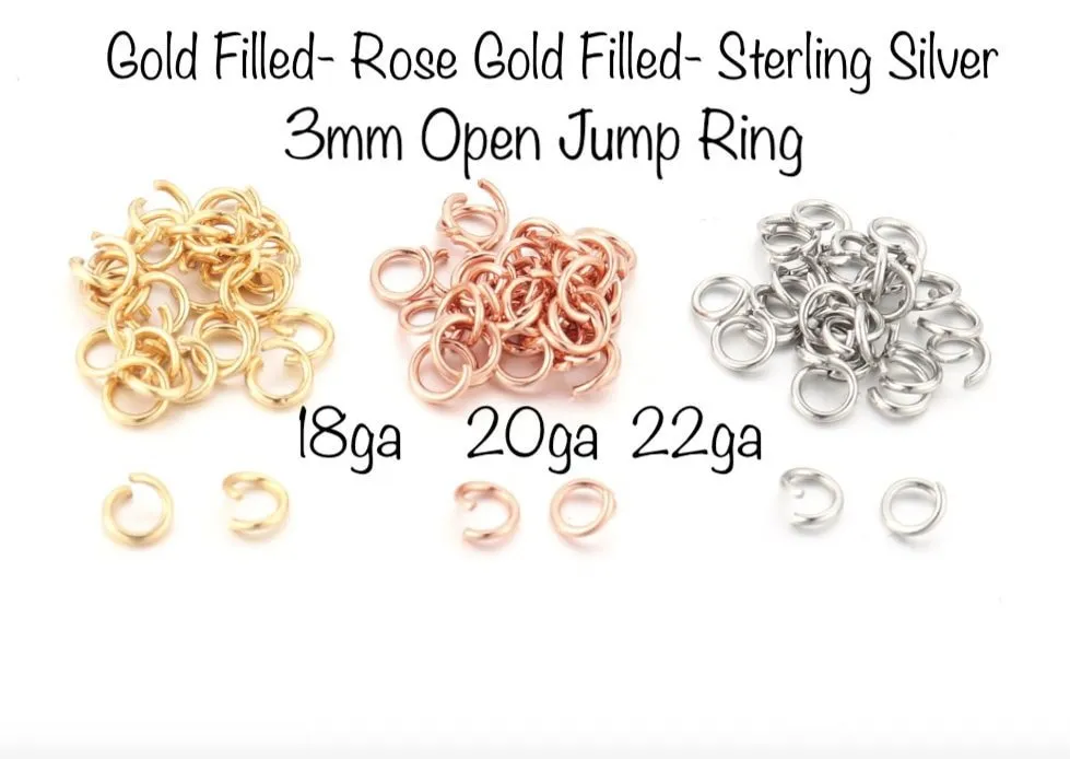 25 PIECES 14k Gold Filled OPEN Click and Lock Jump Rings 3mm 22gauge 20gauge 18gauge Open Jump Rings O Ring Jewelry Findings Links