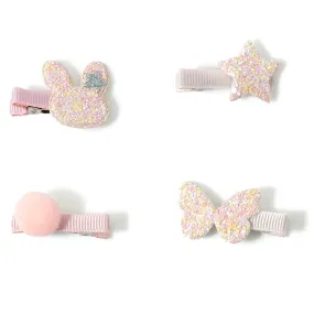 Accessorize London Girl's Multi Set Of 4 Glitter Hair Character Clic Clac