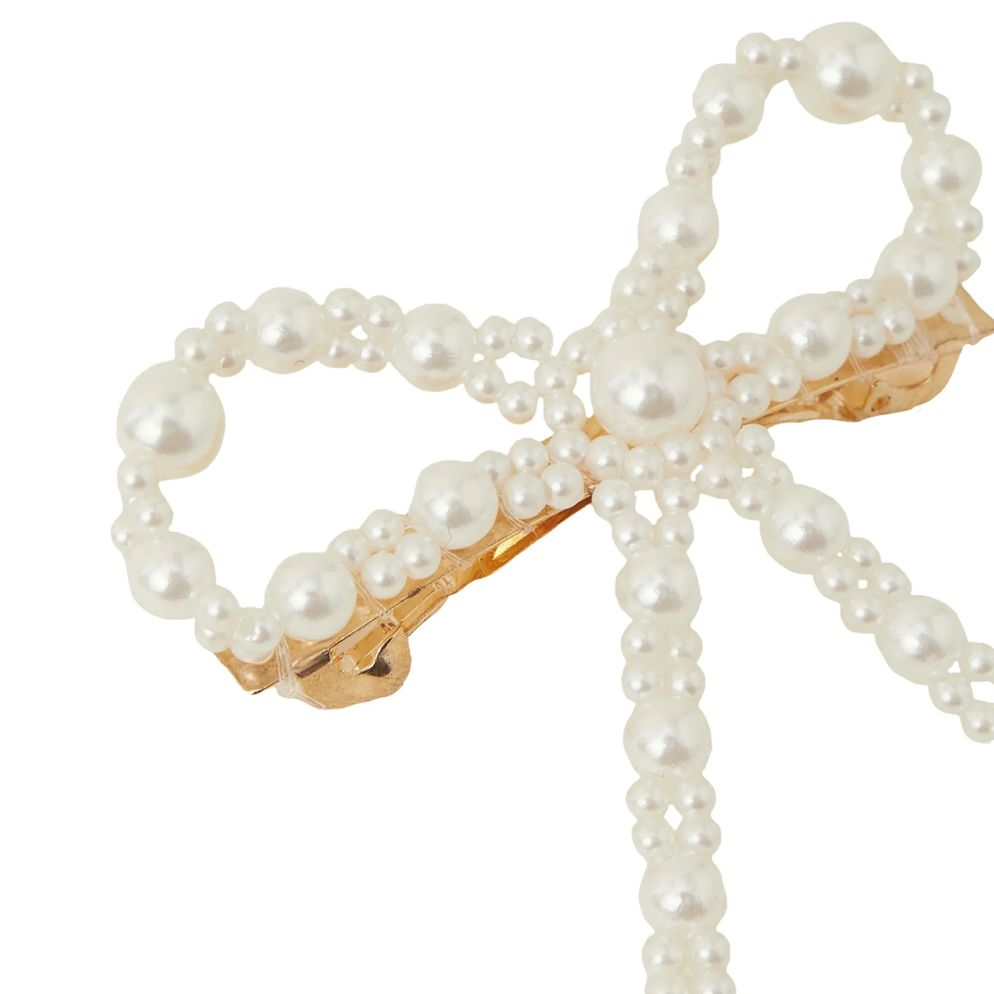 Accessorize London White Mini Bow Pearl Barrette Clip