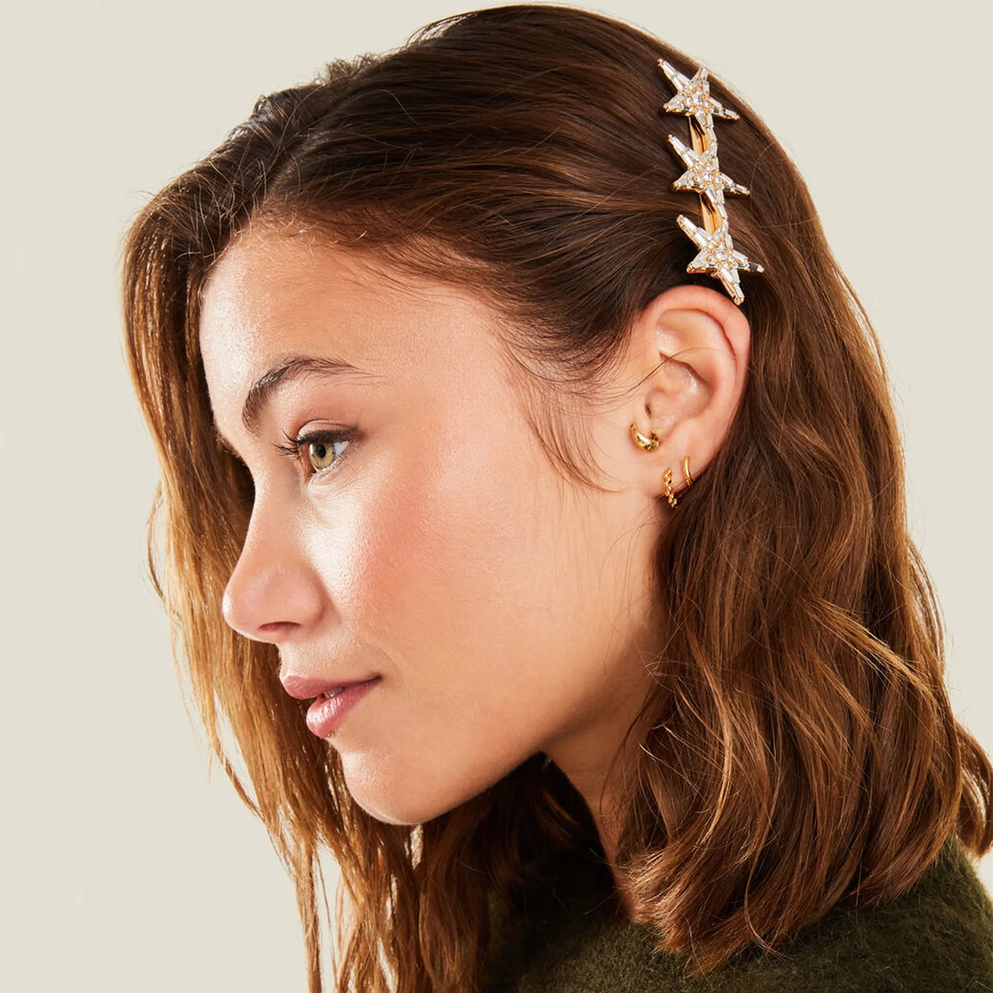 Accessorize London Women's Baguette Stone Star Hair Clip