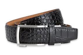 Alligator Black, 1 3/8 Strap, Dress Belt