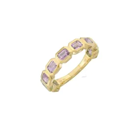 Amethyst Bezel Sideways Set Eternity Ring