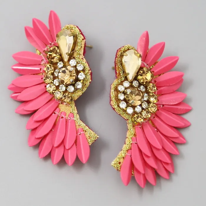 Angel Wings Sequin Drop Earrings