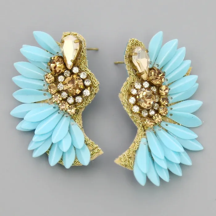 Angel Wings Sequin Drop Earrings