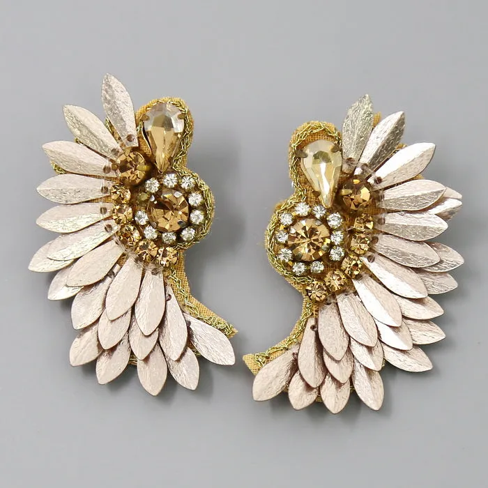 Angel Wings Sequin Drop Earrings