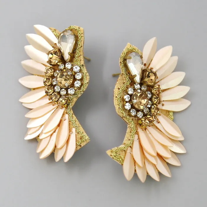 Angel Wings Sequin Drop Earrings