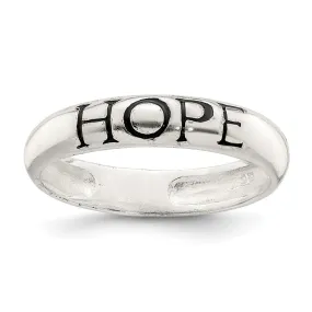 Antiqued & Polished Hope Ring in Sterling Silver