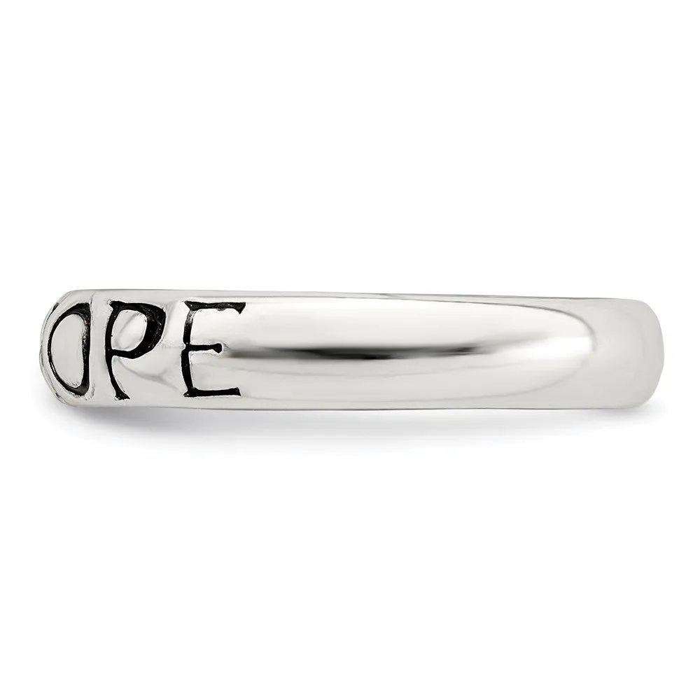 Antiqued & Polished Hope Ring in Sterling Silver