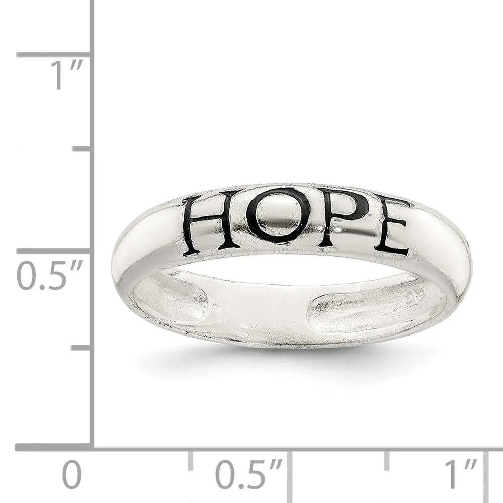 Antiqued & Polished Hope Ring in Sterling Silver