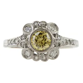 Art Deco Engagement Ring, RBC 0.50ct.