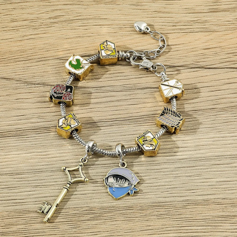 Attack on Titan Charm Bracelet for Women Anime Accessories High Quality