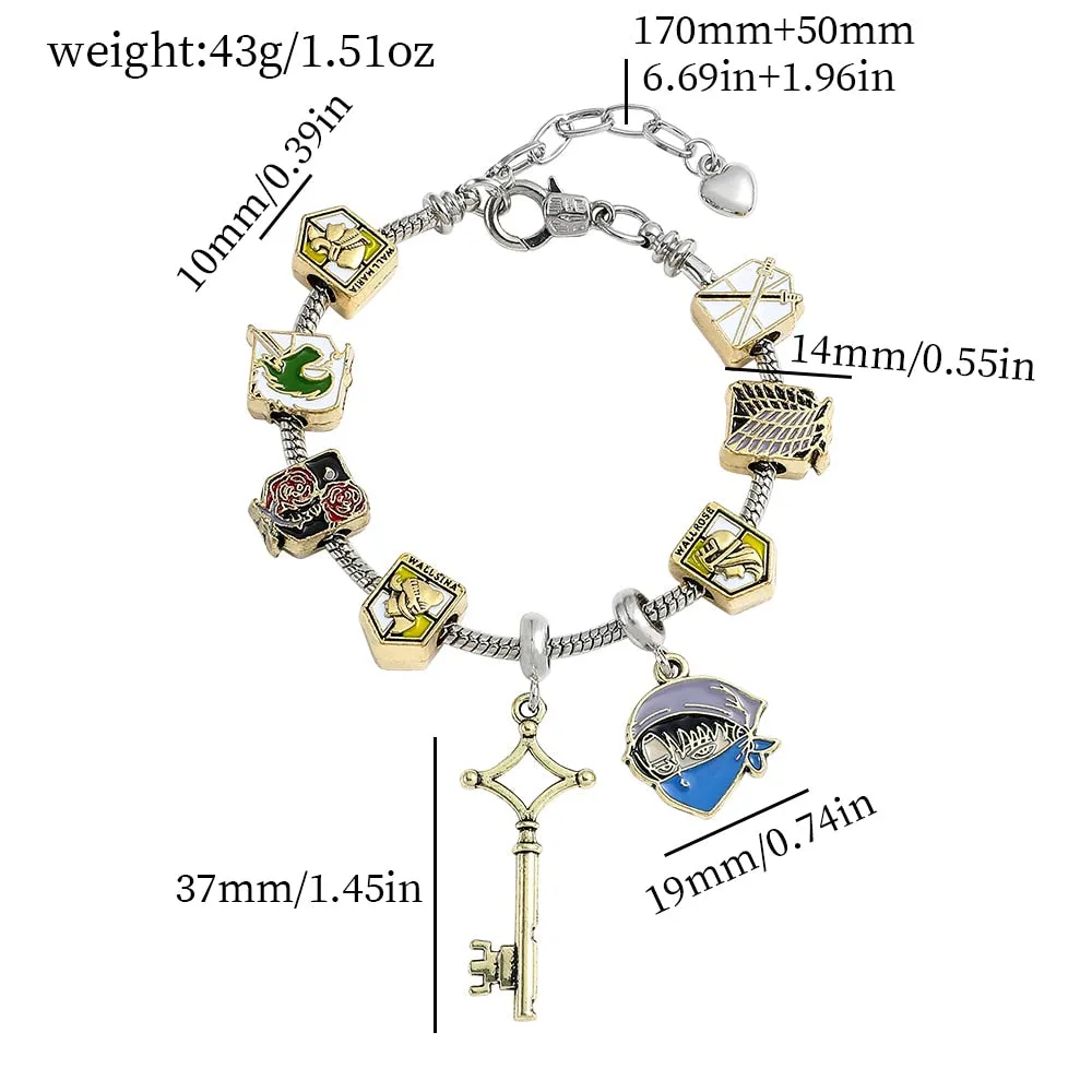 Attack on Titan Charm Bracelet for Women Anime Accessories High Quality