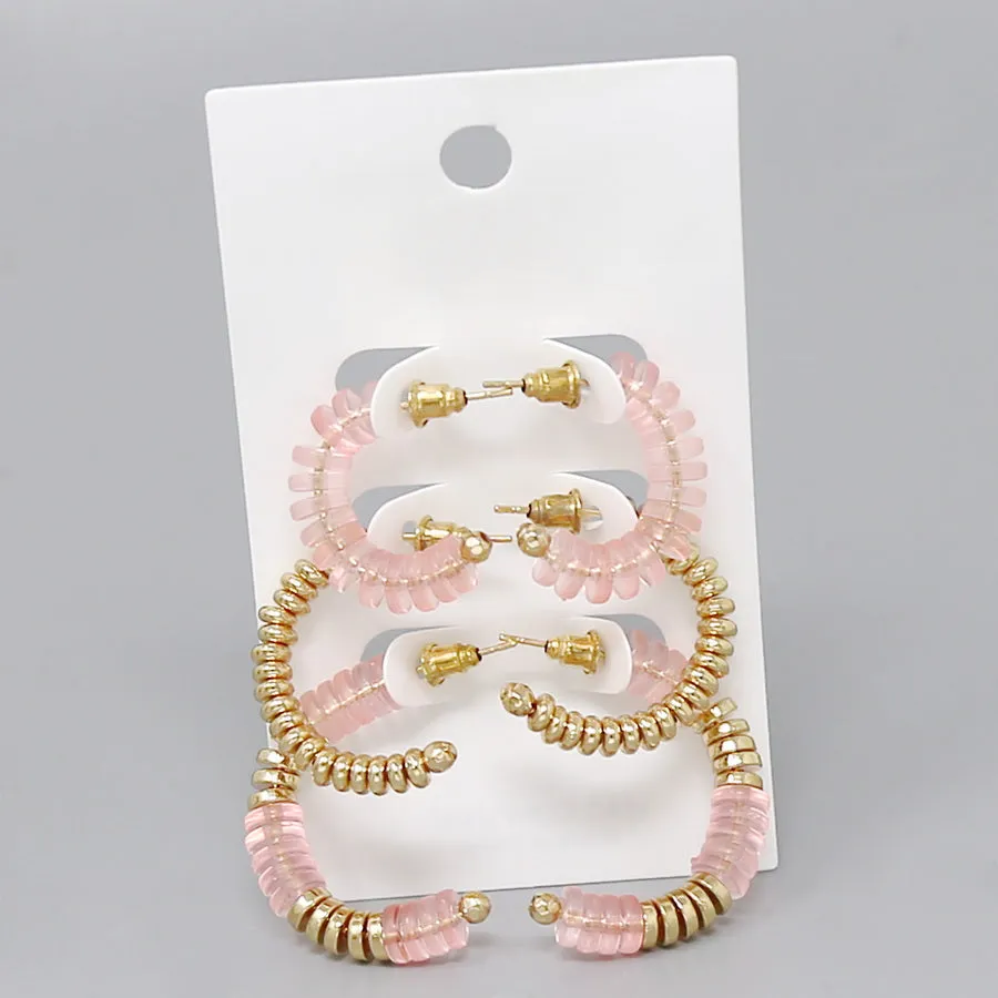 Beaded Hoop Earring Set