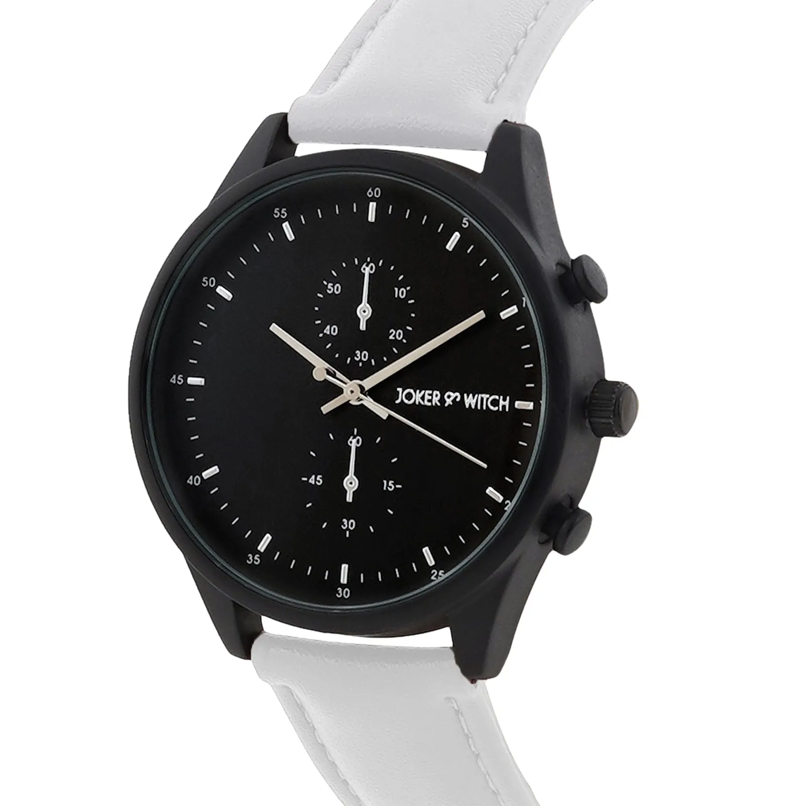 Beetle Black Dial Light Grey Pu Strap Watch