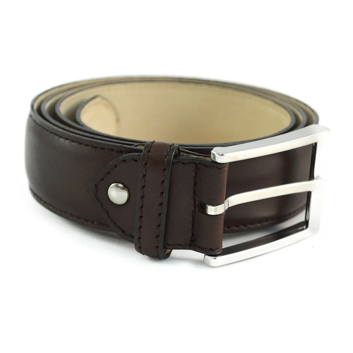 BERWICK 1707 Leather Belt - Moka Vegano