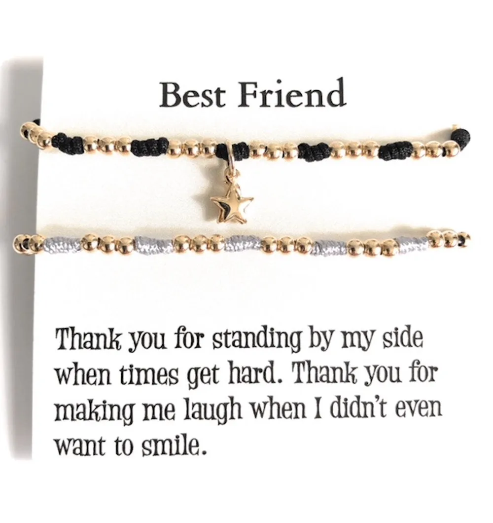 Best Friend Birthday Gifts,  String Matching Bracelets, Celestial Jewelry