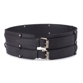 Black Dual buckle waist belt