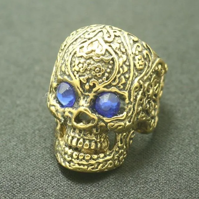 Blue-Eyed Sugar Skull Ring