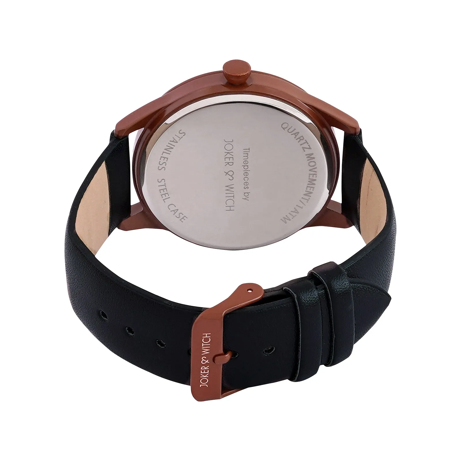 Bosco Black Dial Copper Case Pu Strap Watch