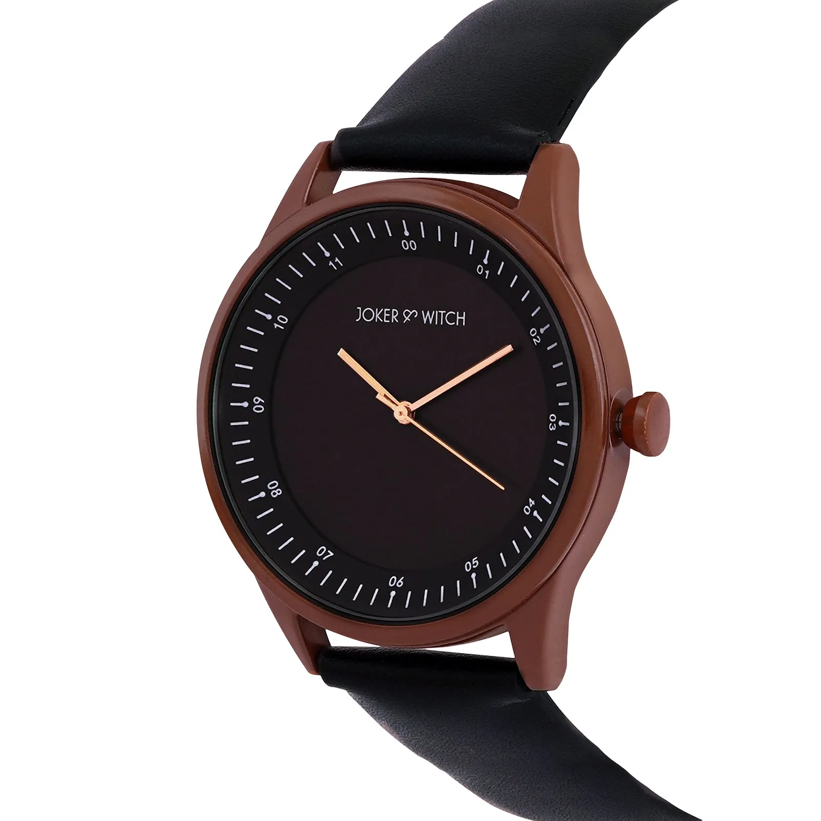 Bosco Black Dial Copper Case Pu Strap Watch