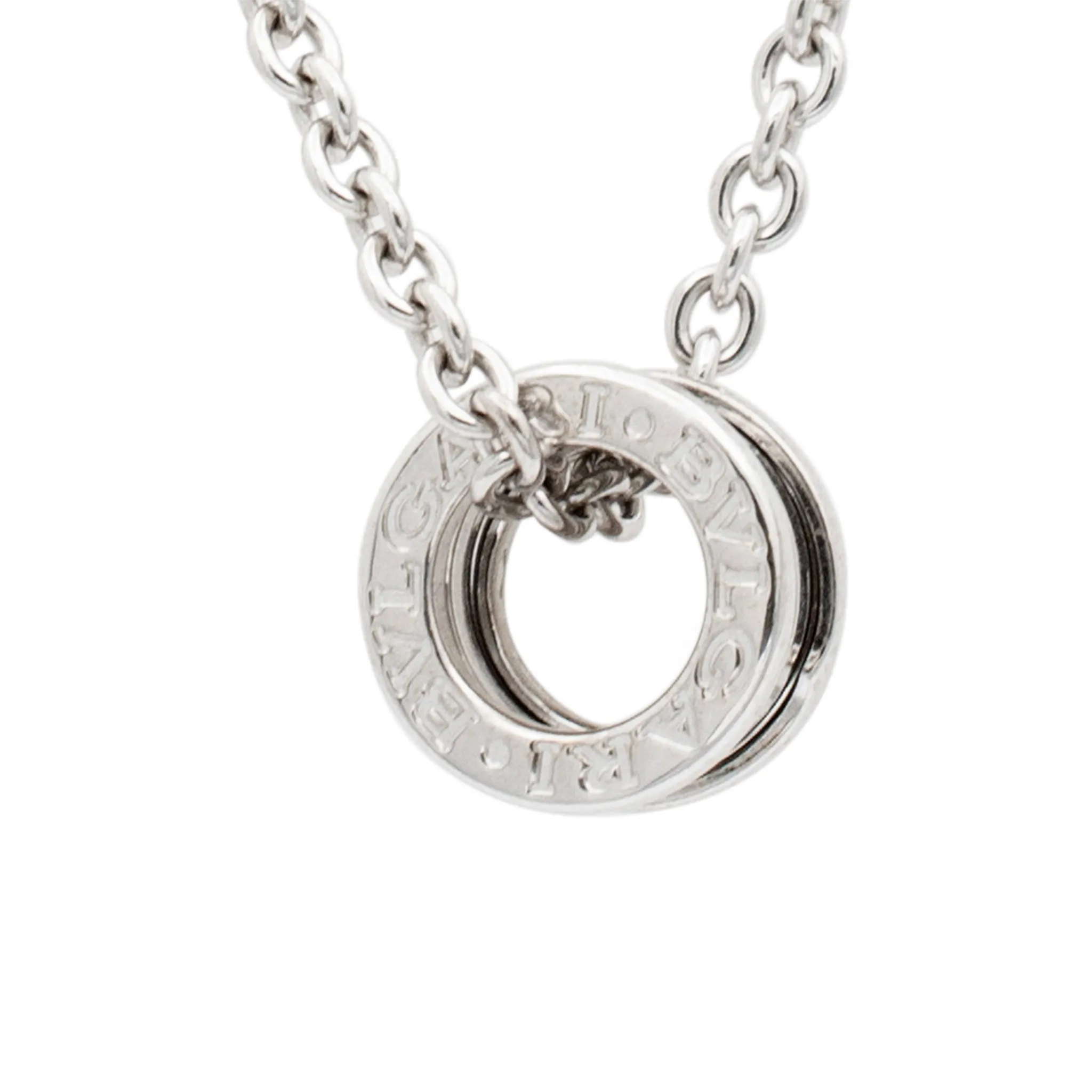 Bvlgari Ladies b.zero1 Necklace 18K White Gold Round Pendant Necklace