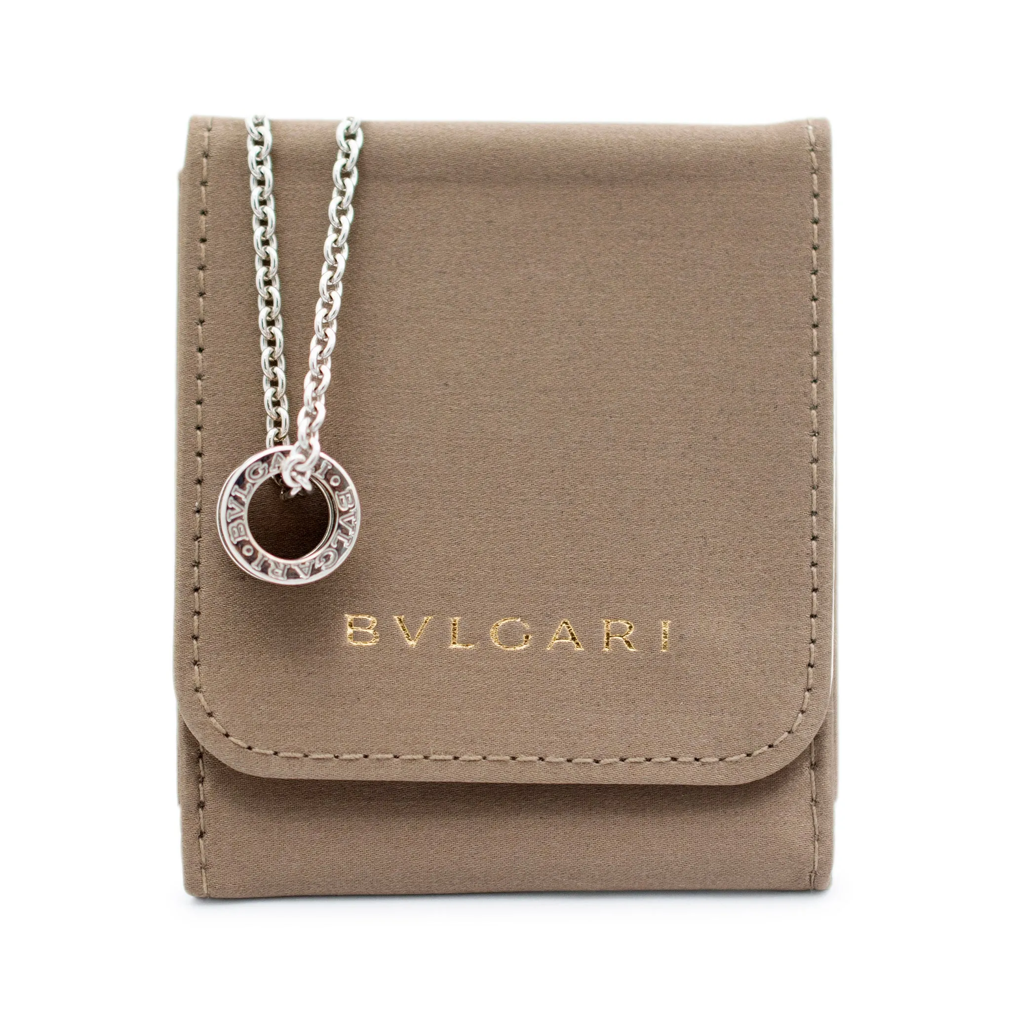 Bvlgari Ladies b.zero1 Necklace 18K White Gold Round Pendant Necklace