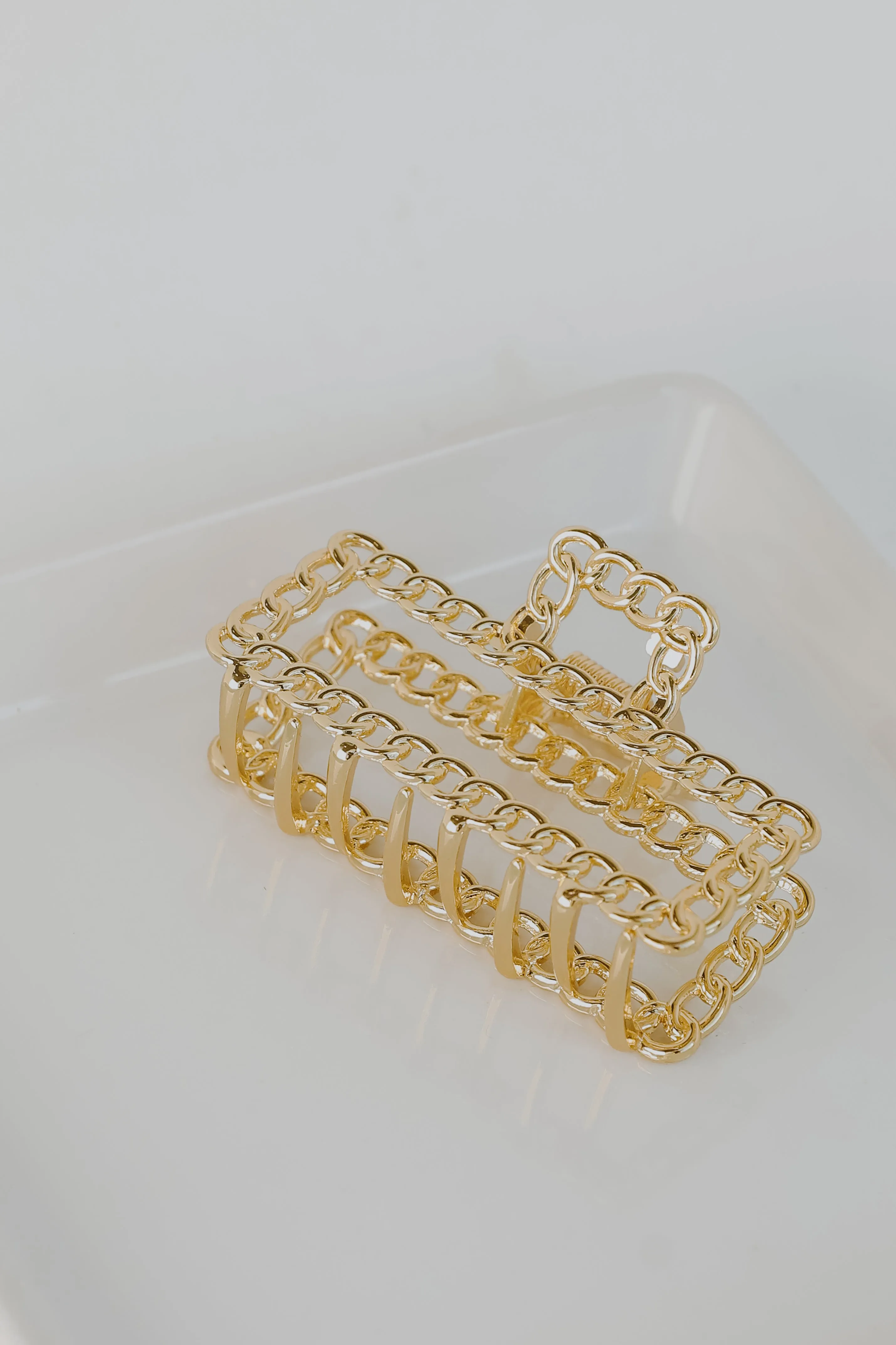 Camryn Gold Chainlink Claw Hair Clip