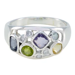 Captivating Gemstone Multi Stone Solid Silver Ring Black Friday Gift