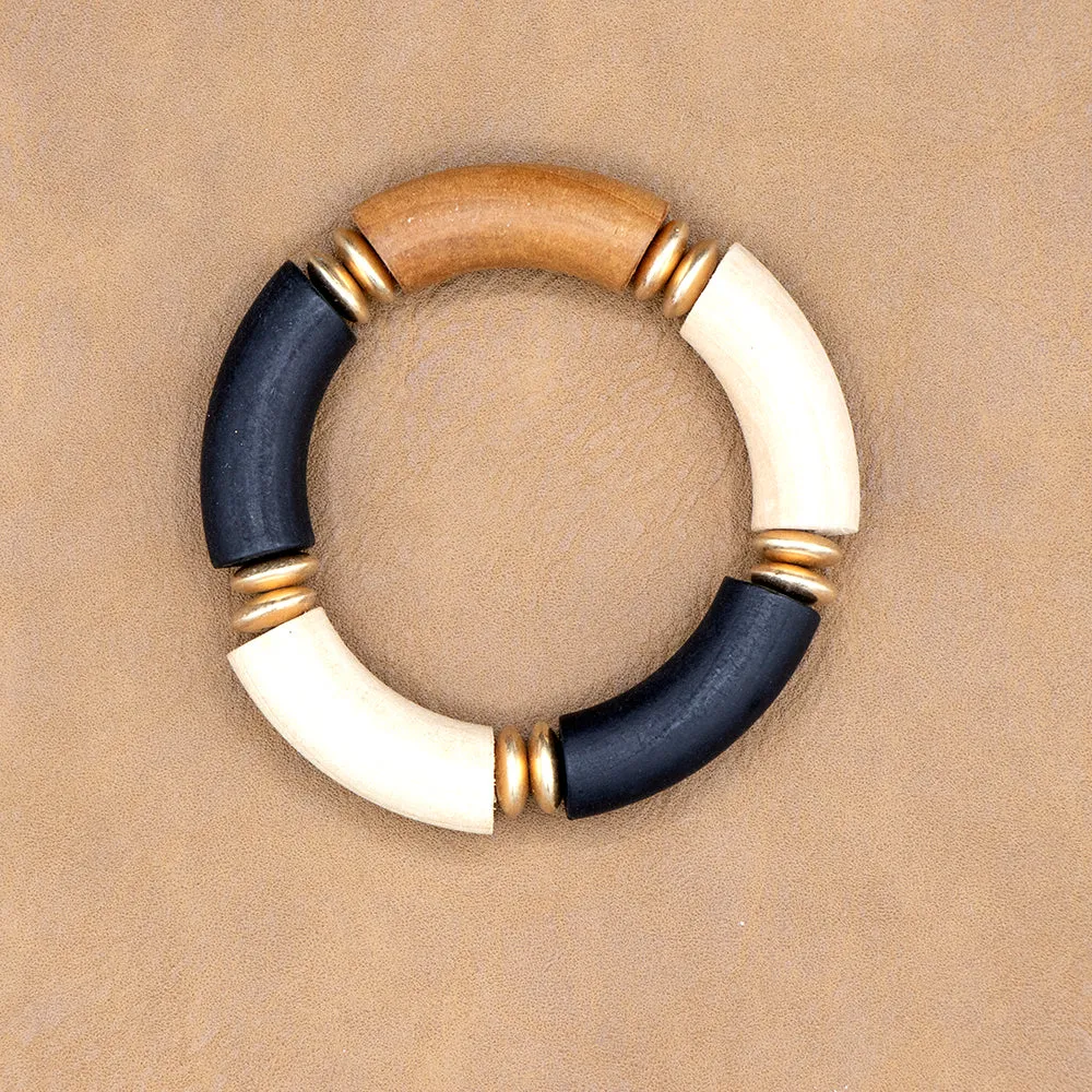 Carmen Wood Bracelet Brown Multi