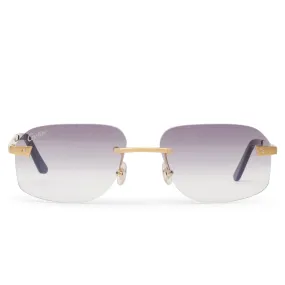 Cartier Eyewear Custom CT0167O-001 Santos De Cartier Rimless Sunglasses