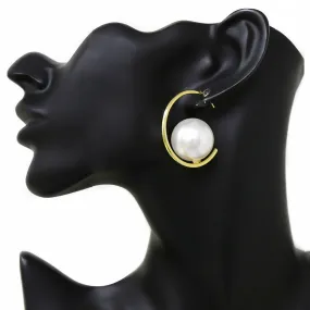 Chunky Pearl Hoop Earrings