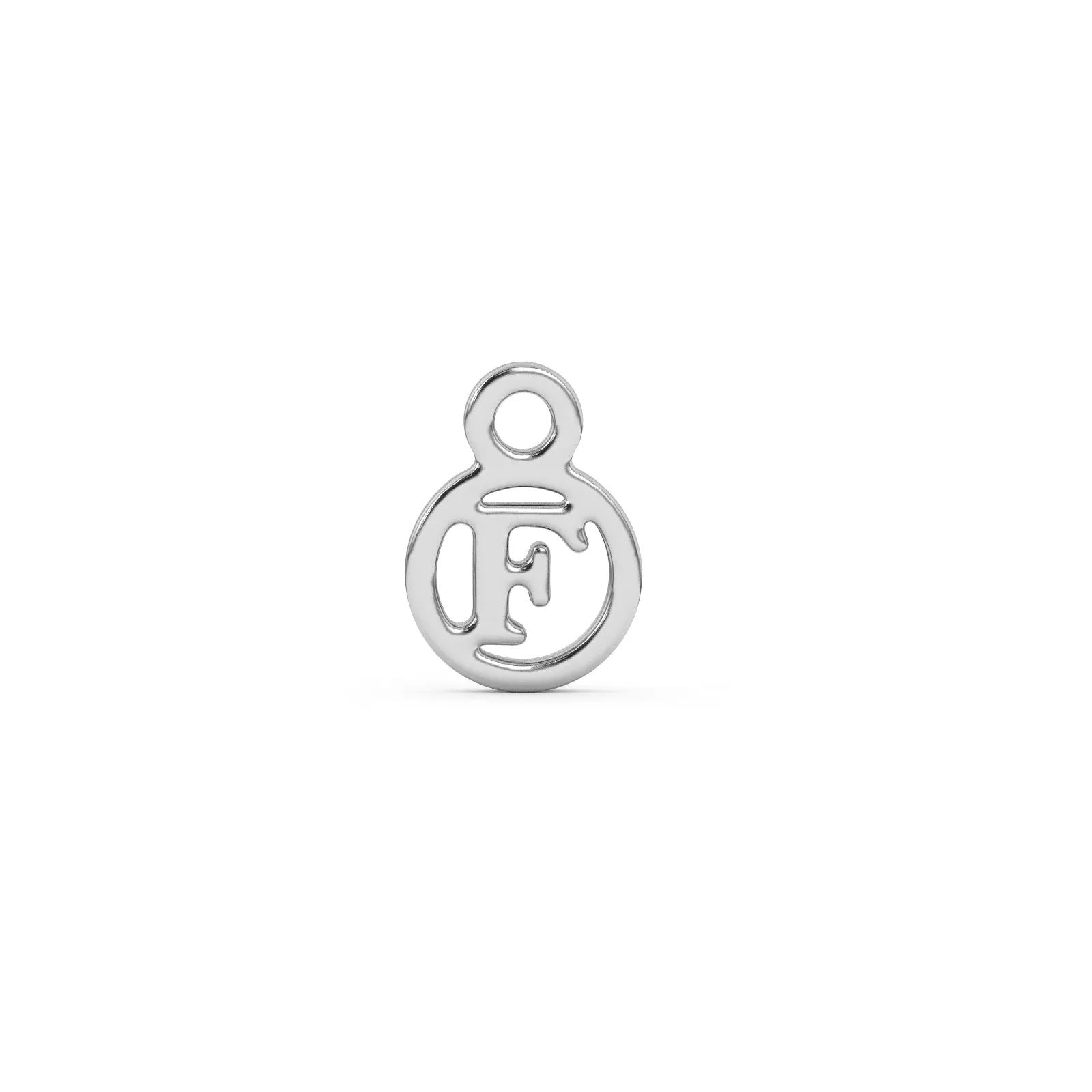 Circle Initial Charm - F | Sterling Silver