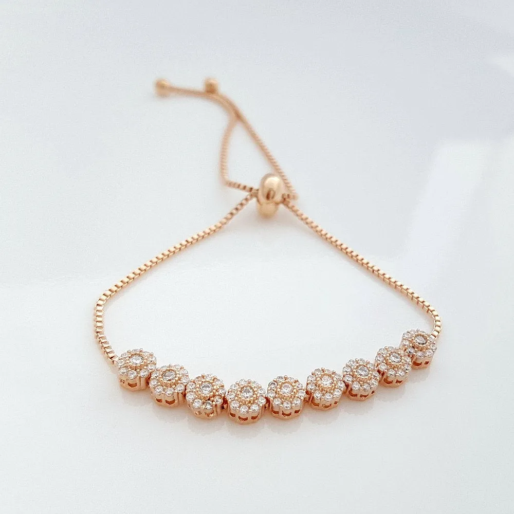 Classic Bolo Bracelet for Wedding and Women in Rose Gold- Reagan