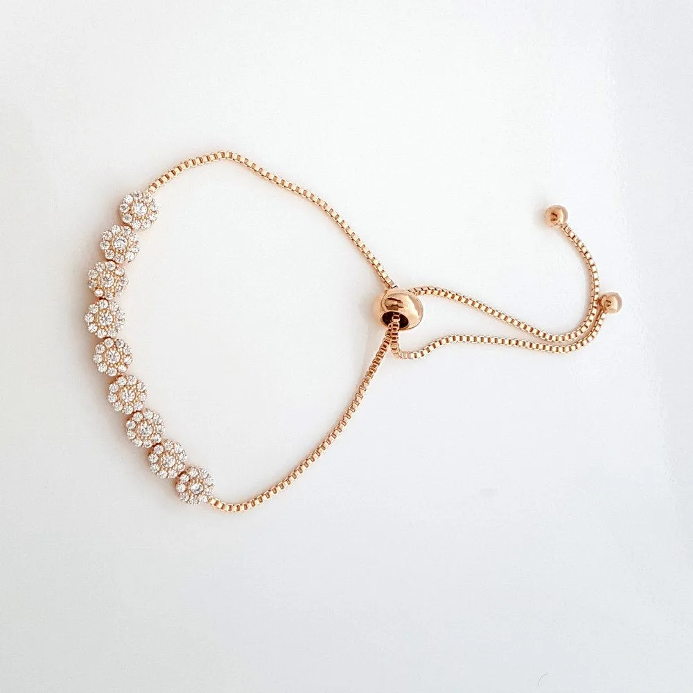 Classic Bolo Bracelet for Wedding and Women in Rose Gold- Reagan