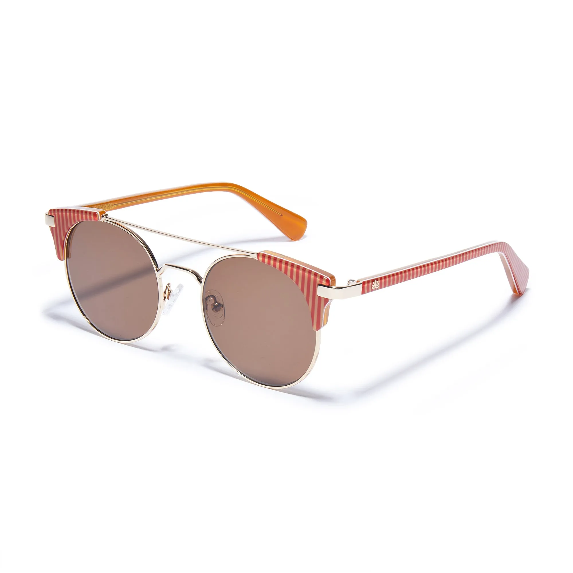 CORAL STRIPE PALMA AVIATOR SUNGLASSES