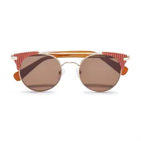 CORAL STRIPE PALMA AVIATOR SUNGLASSES