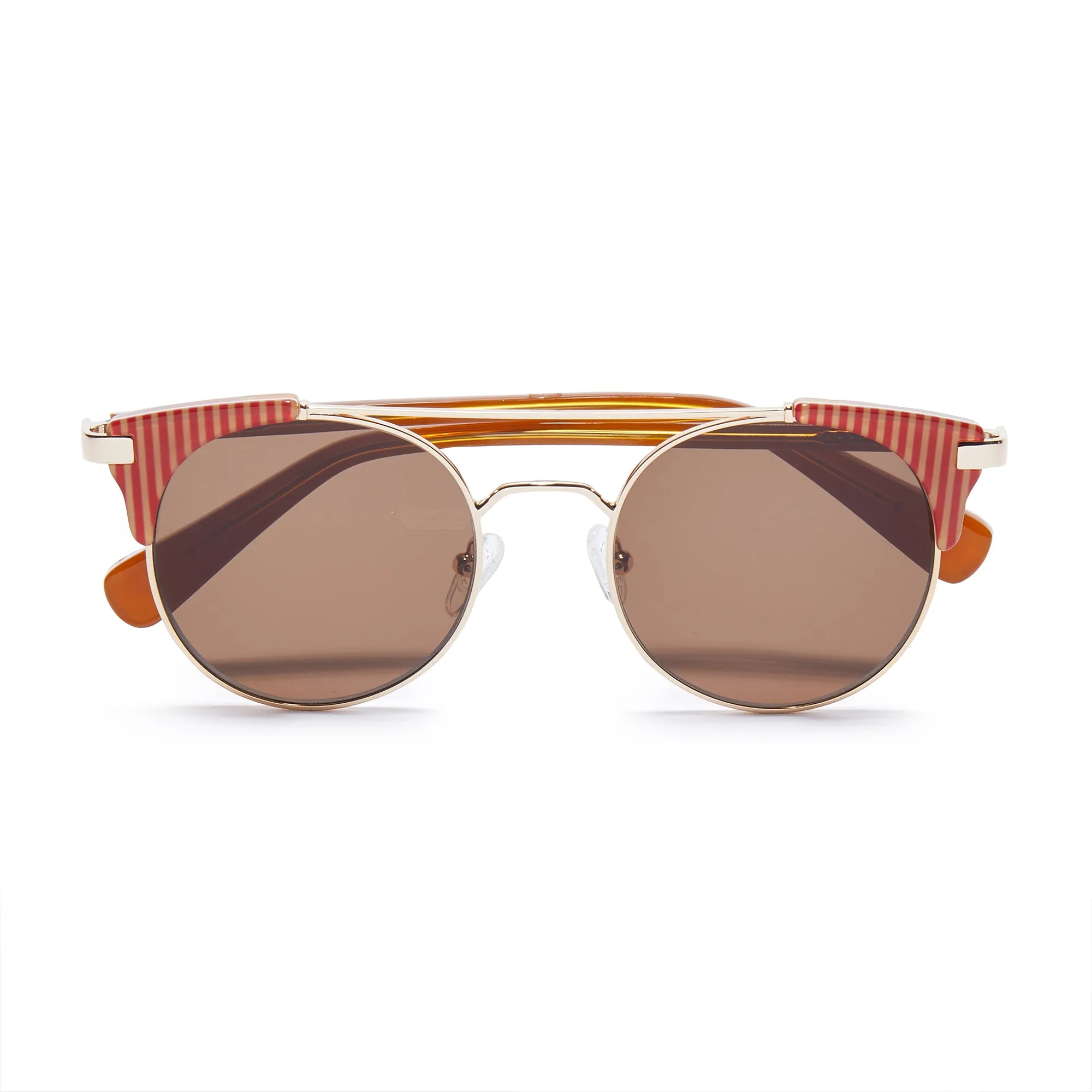 CORAL STRIPE PALMA AVIATOR SUNGLASSES