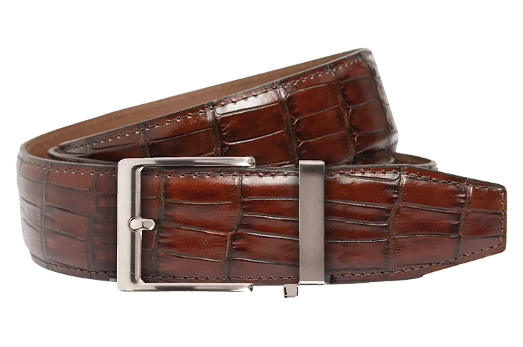 Crocodile Brown, 40mm Strap, Luxury Belt