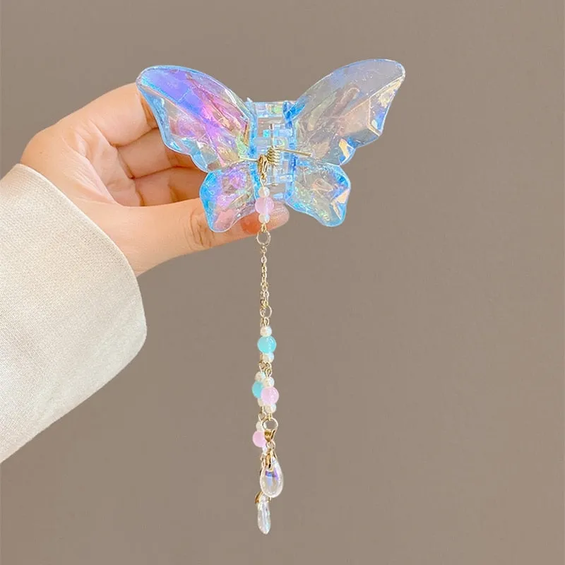 Crystal Butterfly Claw Hair Clip